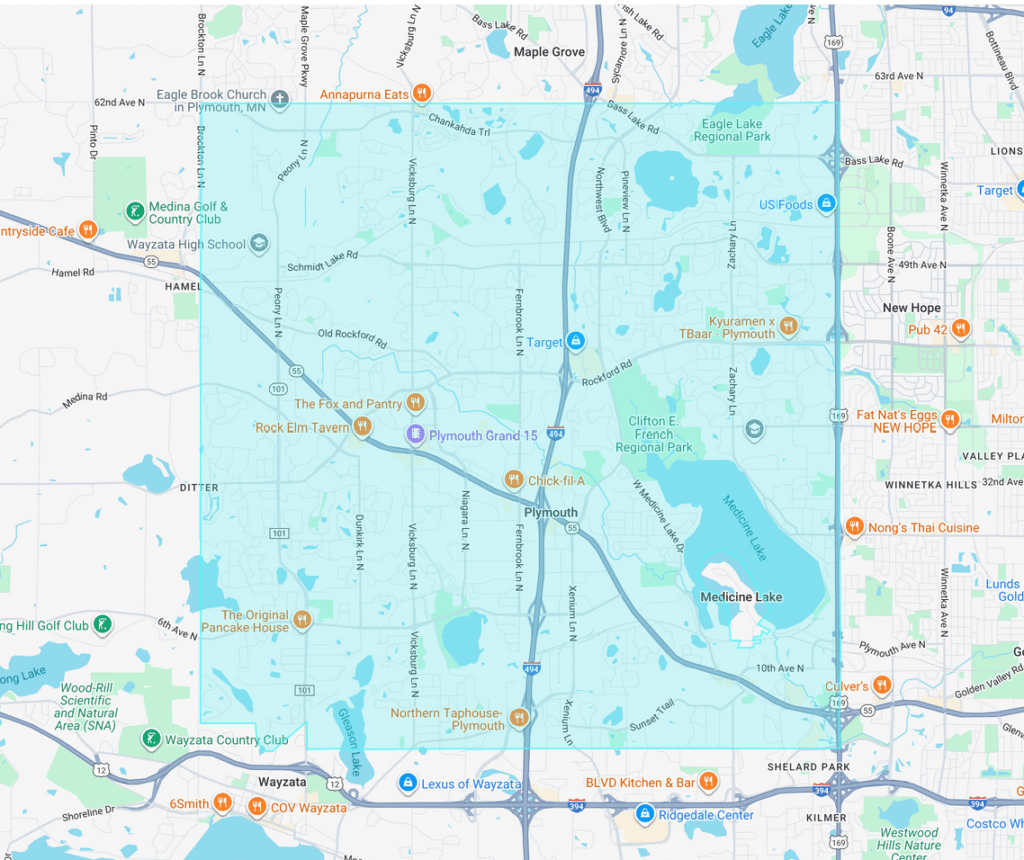 Home Cleaning and Maid Service Area in Plymouth, MN - Cara's Cleaning