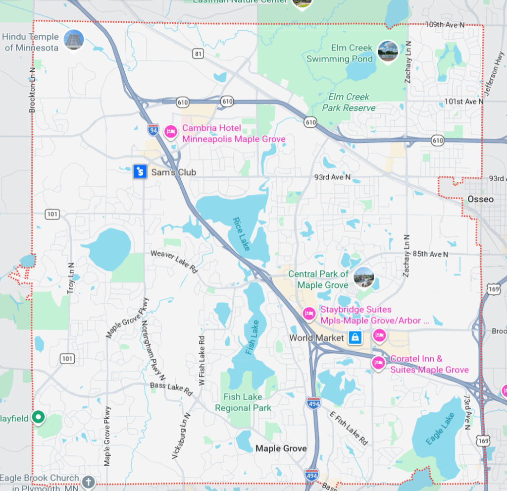 Cara's Cleaning home cleaning service area in Maple Grove, MN